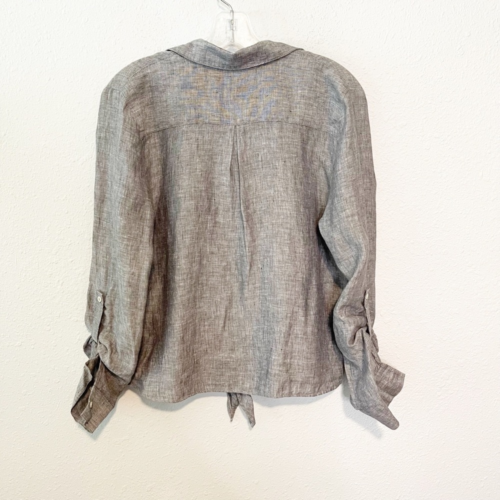 Saks Fifth Avenue Linen Long Sleeve Button Shirt - Picture 7 of 10